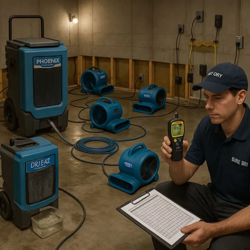 Structural Drying and Dehumidification process in Polk County, AR